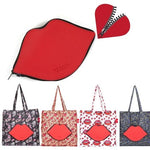 GORGEOUS LIPS + DONATE A PAIR OF UNDERARM PILLOWS - LEOPARD FOLDABLE TOTE - FANCY SHOES FOLDABLE TOTE - CAMOUFLAGE FOLDABLE TOTE