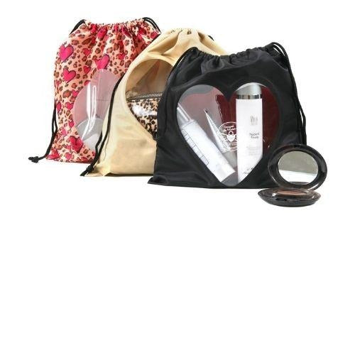 NEW Oprah Set of 3 Carry-all bags with clear heart window - OUT OF STOCK - Coming Soon ! Designed by Sara Kaplan - Leopard Designed by Sara Kaplan