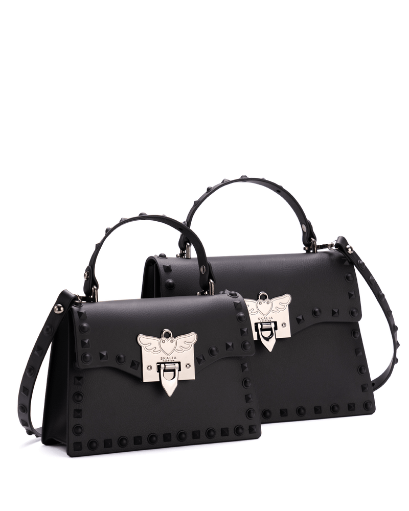 Anna Jelly Cross-Body Handbag - Black / Large and Medium