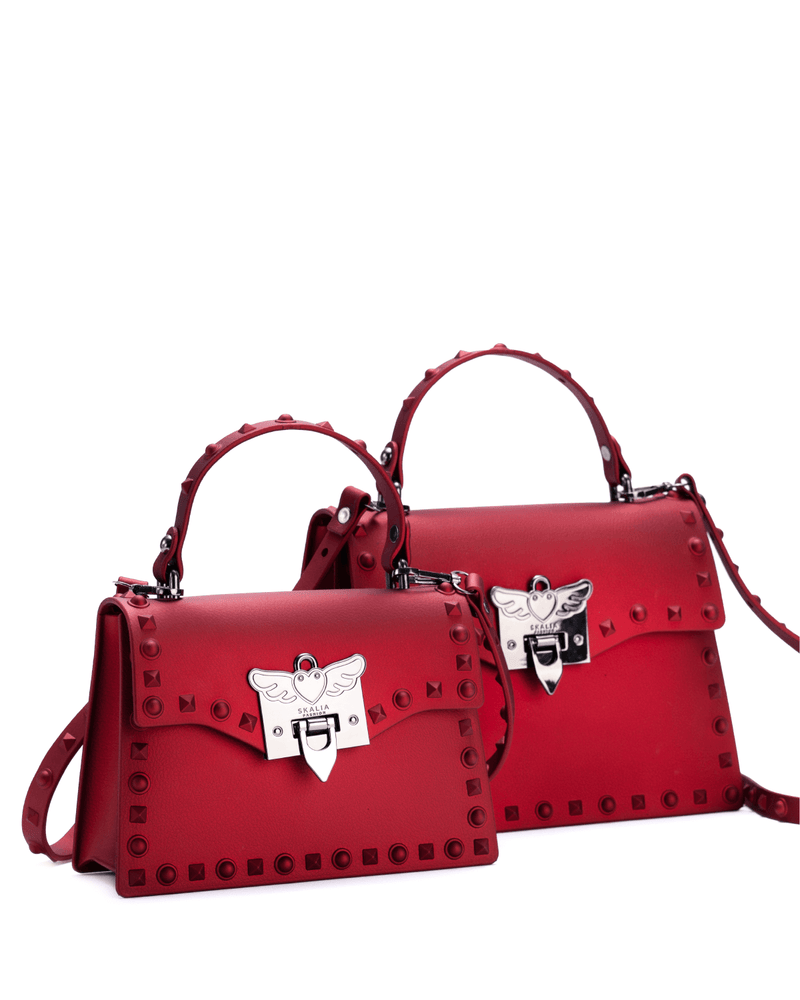 Anna Jelly Cross-Body Handbag - Red / Large and Medium