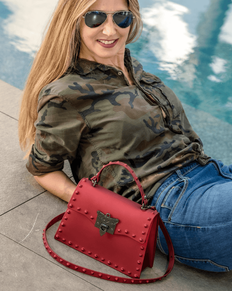 Anna Jelly Cross-Body Handbag - Red / Large and Medium