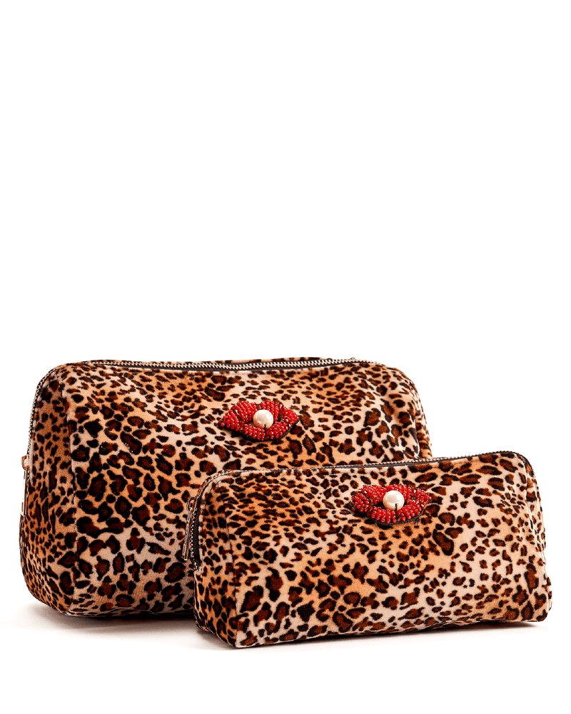 Venus Velvet Cosmetic Bag Small - Leopard